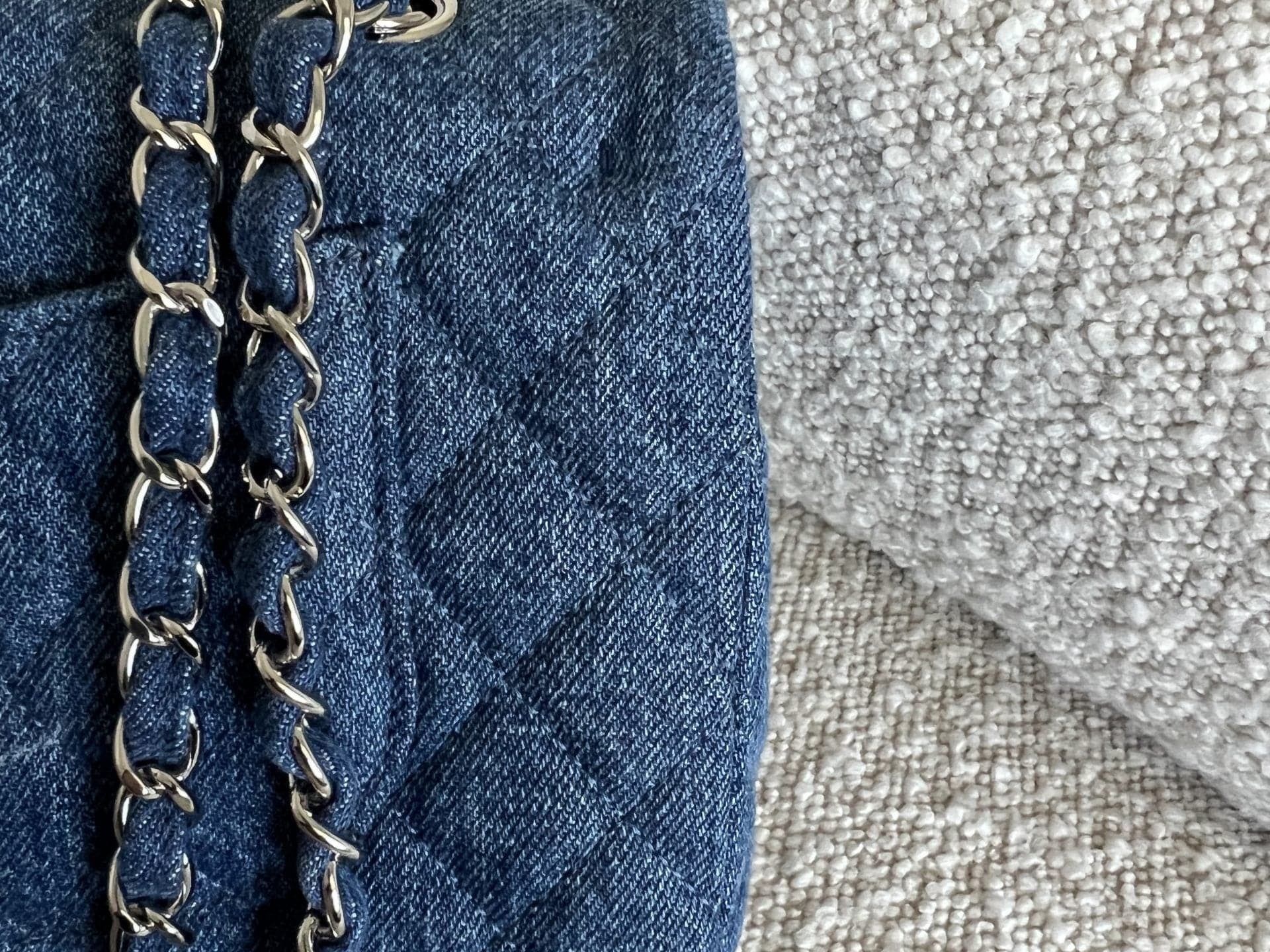 CHANEL Handbag Denim Quilted Single Flap Medium SHW - Redeluxe