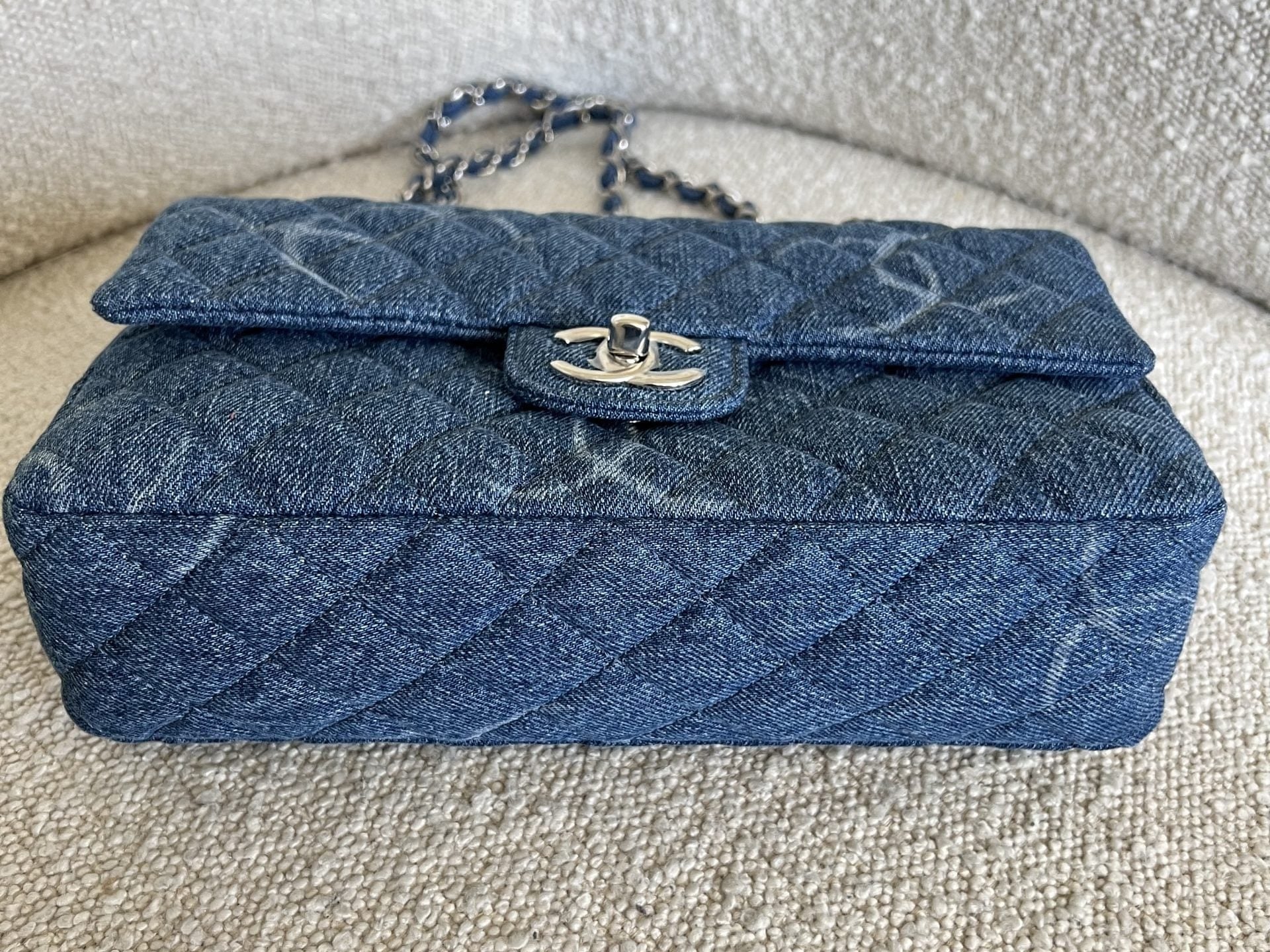 CHANEL Handbag Denim Quilted Single Flap Medium SHW - Redeluxe