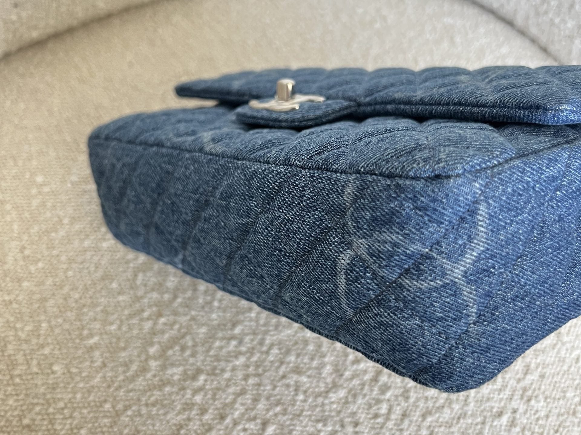 CHANEL Handbag Denim Quilted Single Flap Medium SHW - Redeluxe