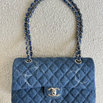CHANEL Handbag Denim Quilted Single Flap Medium SHW - Redeluxe