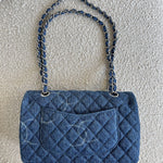 CHANEL Handbag Denim Quilted Single Flap Medium SHW - Redeluxe
