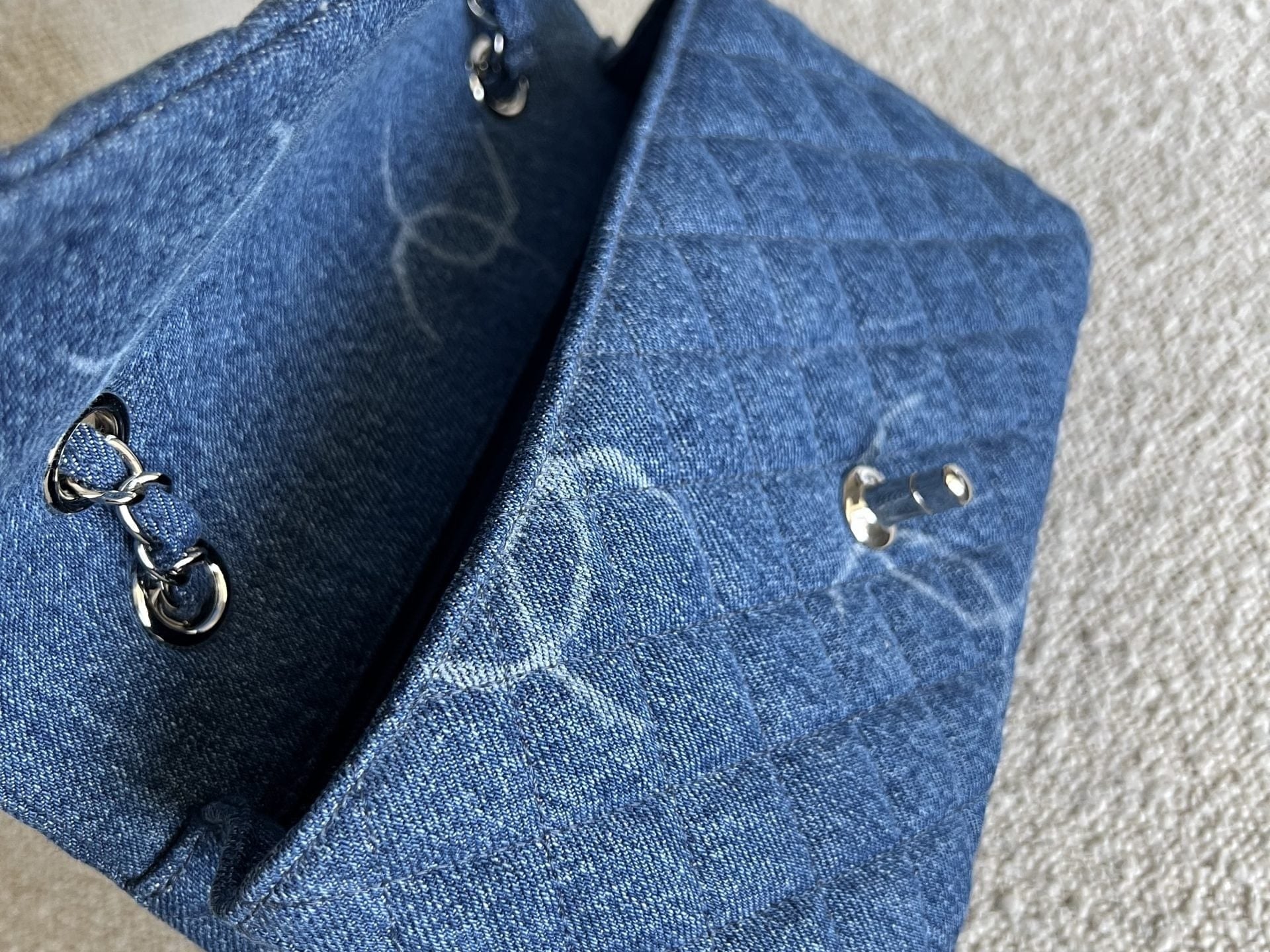 CHANEL Handbag Denim Quilted Single Flap Medium SHW - Redeluxe