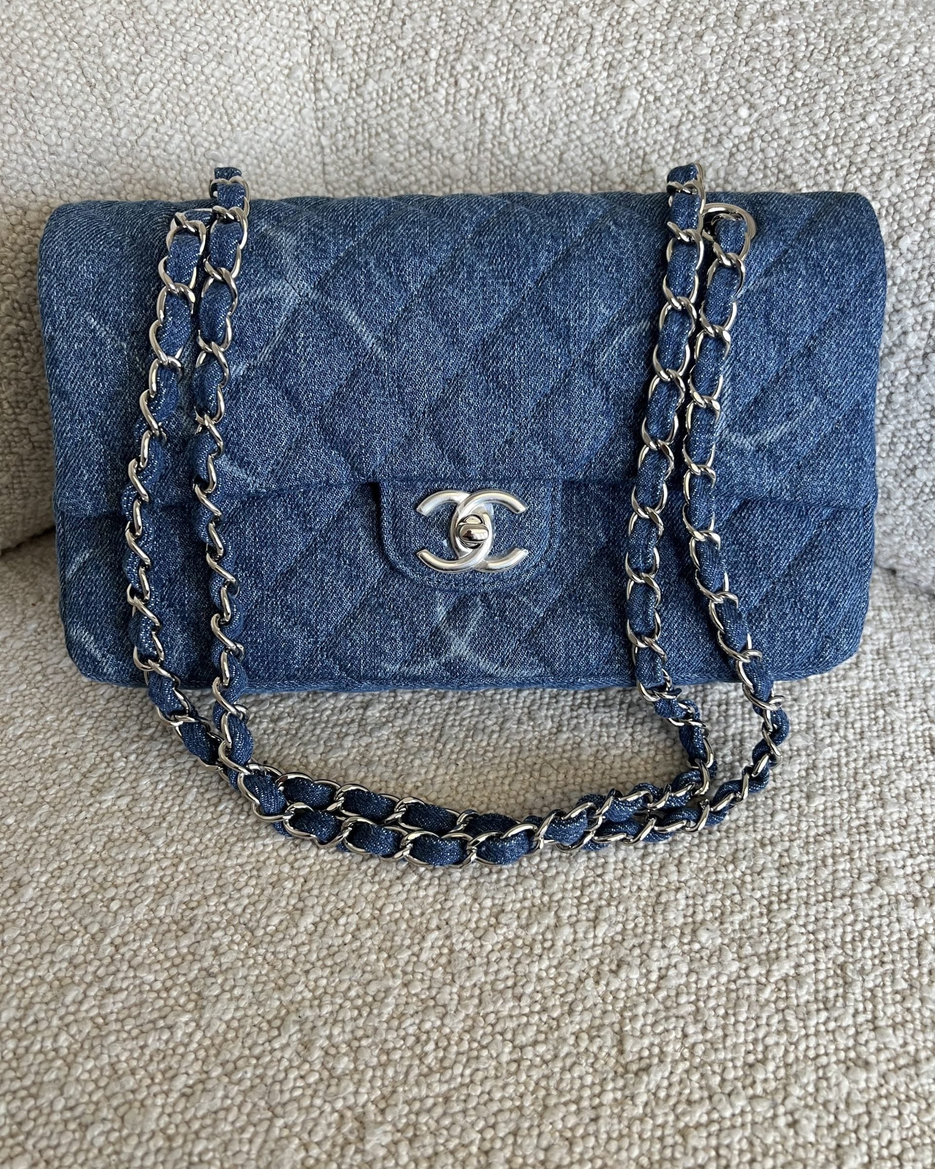 CHANEL Handbag Denim Quilted Single Flap Medium SHW - Redeluxe