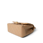 CHANEL Handbag Gold 15C Gold Caviar Quilted Mini Rectangular Flap Antique Gold Hardware - Redeluxe