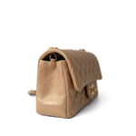 CHANEL Handbag Gold 15C Gold Caviar Quilted Mini Rectangular Flap Antique Gold Hardware - Redeluxe