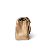 CHANEL Handbag Gold 15C Gold Caviar Quilted Mini Rectangular Flap Antique Gold Hardware - Redeluxe