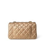 CHANEL Handbag Gold 15C Gold Caviar Quilted Mini Rectangular Flap Antique Gold Hardware - Redeluxe