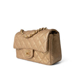 CHANEL Handbag Gold 15C Gold Caviar Quilted Mini Rectangular Flap Antique Gold Hardware - Redeluxe