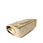 CHANEL Handbag Gold / Classic Flap Metallic Hammered Gold Calfskin Quilted Small Double Flap Gold/Black - Redeluxe