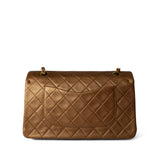 CHANEL Handbag Gold / Classic flap Vintage Gold Lambskin Quilted Classic Flap Medium Gold Hardware - Redeluxe