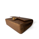 CHANEL Handbag Gold / Classic flap Vintage Gold Lambskin Quilted Classic Flap Medium Gold Hardware - Redeluxe