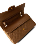 CHANEL Handbag Gold / Classic flap Vintage Gold Lambskin Quilted Classic Flap Medium Gold Hardware - Redeluxe
