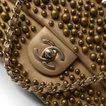CHANEL Handbag Gold Gold Lambskin Pearly Wallet On Chain Flap Bag - Redeluxe