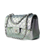 CHANEL Handbag Gradient 21K Iridescent Pearl Lilac Calfskin Quilted Classic Double Flap Small SHW - Redeluxe