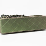 CHANEL Handbag Green 17S Green Iridescent Lambskin Quilted Classic Flap Medium RHW - Redeluxe