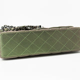 CHANEL Handbag Green 17S Green Iridescent Lambskin Quilted Classic Flap Medium RHW - Redeluxe