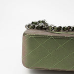 CHANEL Handbag Green 17S Green Iridescent Lambskin Quilted Classic Flap Medium RHW - Redeluxe