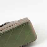 CHANEL Handbag Green 17S Green Iridescent Lambskin Quilted Classic Flap Medium RHW - Redeluxe