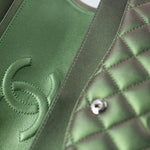 CHANEL Handbag Green 17S Green Iridescent Lambskin Quilted Classic Flap Medium RHW - Redeluxe