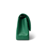 CHANEL Handbag Green 18S Emerald Green Caviar Quilted Jumbo Classic Flap Light Gold Hardware - Redeluxe