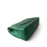 CHANEL Handbag Green 18S Emerald Green Caviar Quilted Jumbo Classic Flap Light Gold Hardware - Redeluxe