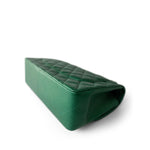CHANEL Handbag Green 18S Emerald Green Caviar Quilted Jumbo Classic Flap Light Gold Hardware - Redeluxe