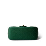 CHANEL Handbag Green 18S Emerald Green Mini Square Single Flap Light Gold Hardware - Redeluxe
