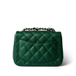 CHANEL Handbag Green 18S Emerald Green Mini Square Single Flap Light Gold Hardware - Redeluxe