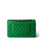 CHANEL Handbag Green 20S Green Lambskin Quilted Classic Flap Medium Light Gold Hardware - Redeluxe