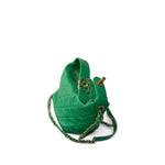 CHANEL Handbag Green 20S Small Perfect Meeting Green Lambskin Quilted Hobo Bag - Redeluxe