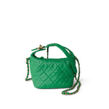 CHANEL Handbag Green 20S Small Perfect Meeting Green Lambskin Quilted Hobo Bag - Redeluxe