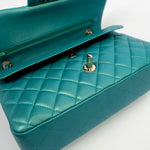CHANEL Handbag Green 21S Iridescent Green Lambskin Quilted Classic Flap Medium LGHW - Redeluxe