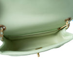 CHANEL Handbag Green 22C Light Green Lambskin Quilted Pearl Crush Mini Rectangular Flap Aged Gold Hardware - Redeluxe
