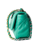 CHANEL Handbag Green 23P Green Lambskin Quilted 19 Flap Small Mixed / Reverse Hardware - Redeluxe