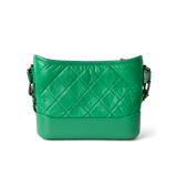 CHANEL Handbag Green / Gabrielle Green Aged Calfskin Quilted Hobo Gabrielle Bag Small Mixed Hardware - Redeluxe
