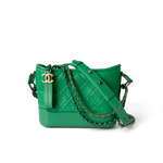 CHANEL Handbag Green / Gabrielle Green Aged Calfskin Quilted Hobo Gabrielle Bag Small Mixed Hardware - Redeluxe