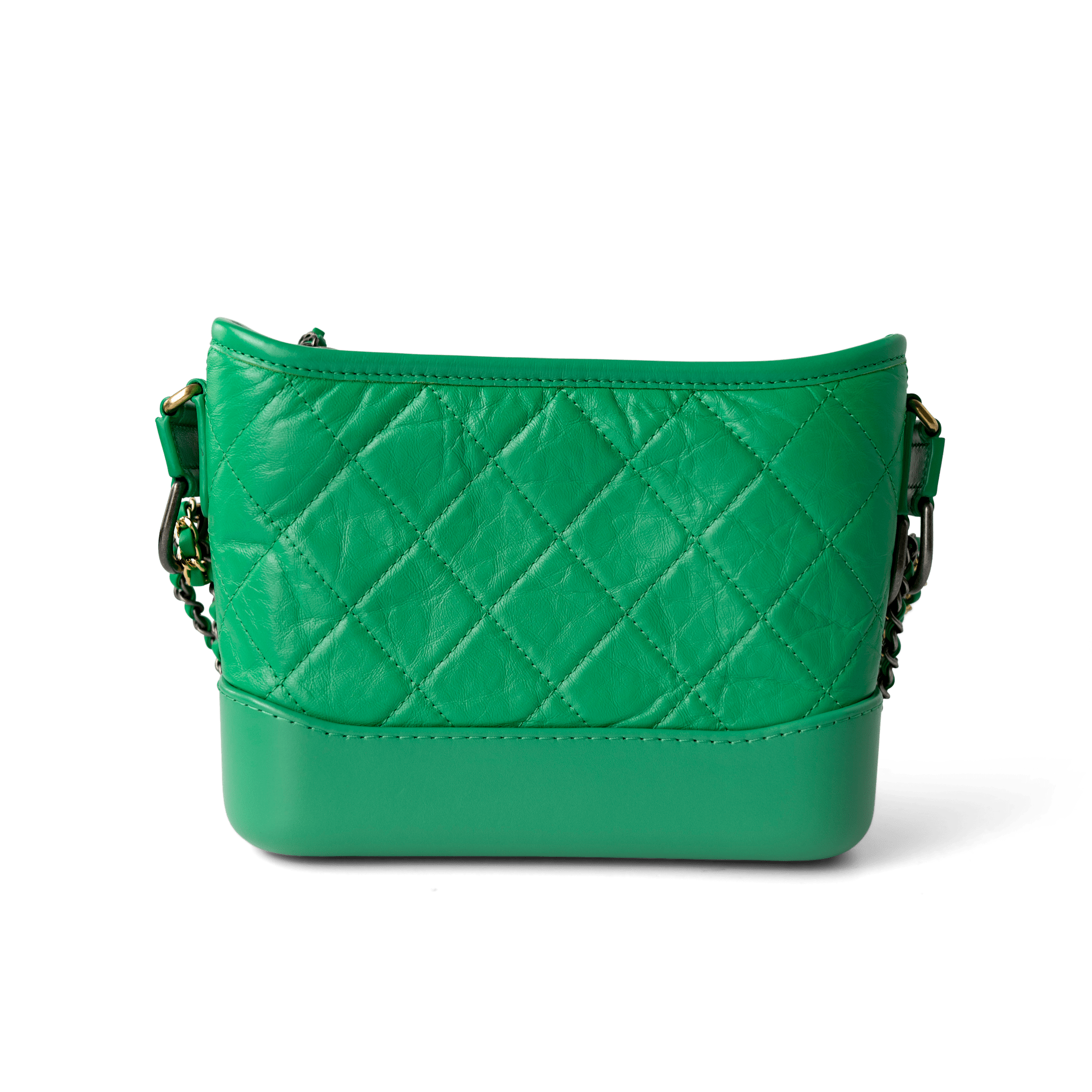 CHANEL Handbag Green / Gabrielle Green Aged Calfskin Quilted Hobo Gabrielle Bag Small Mixed Hardware - Redeluxe