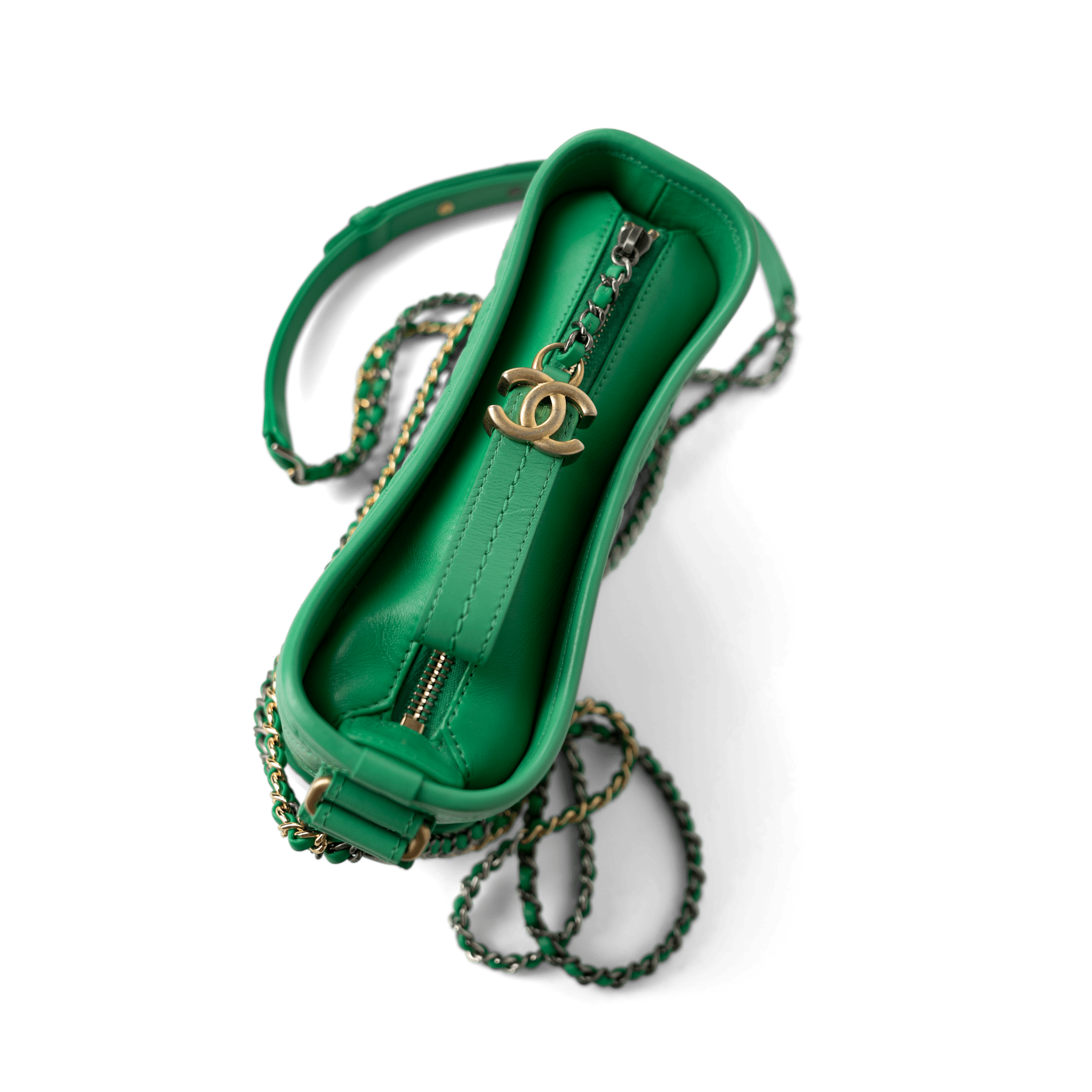 CHANEL Handbag Green / Gabrielle Green Aged Calfskin Quilted Hobo Gabrielle Bag Small Mixed Hardware - Redeluxe