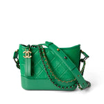 CHANEL Handbag Green / Gabrielle Green Aged Calfskin Quilted Hobo Gabrielle Bag Small Mixed Hardware - Redeluxe