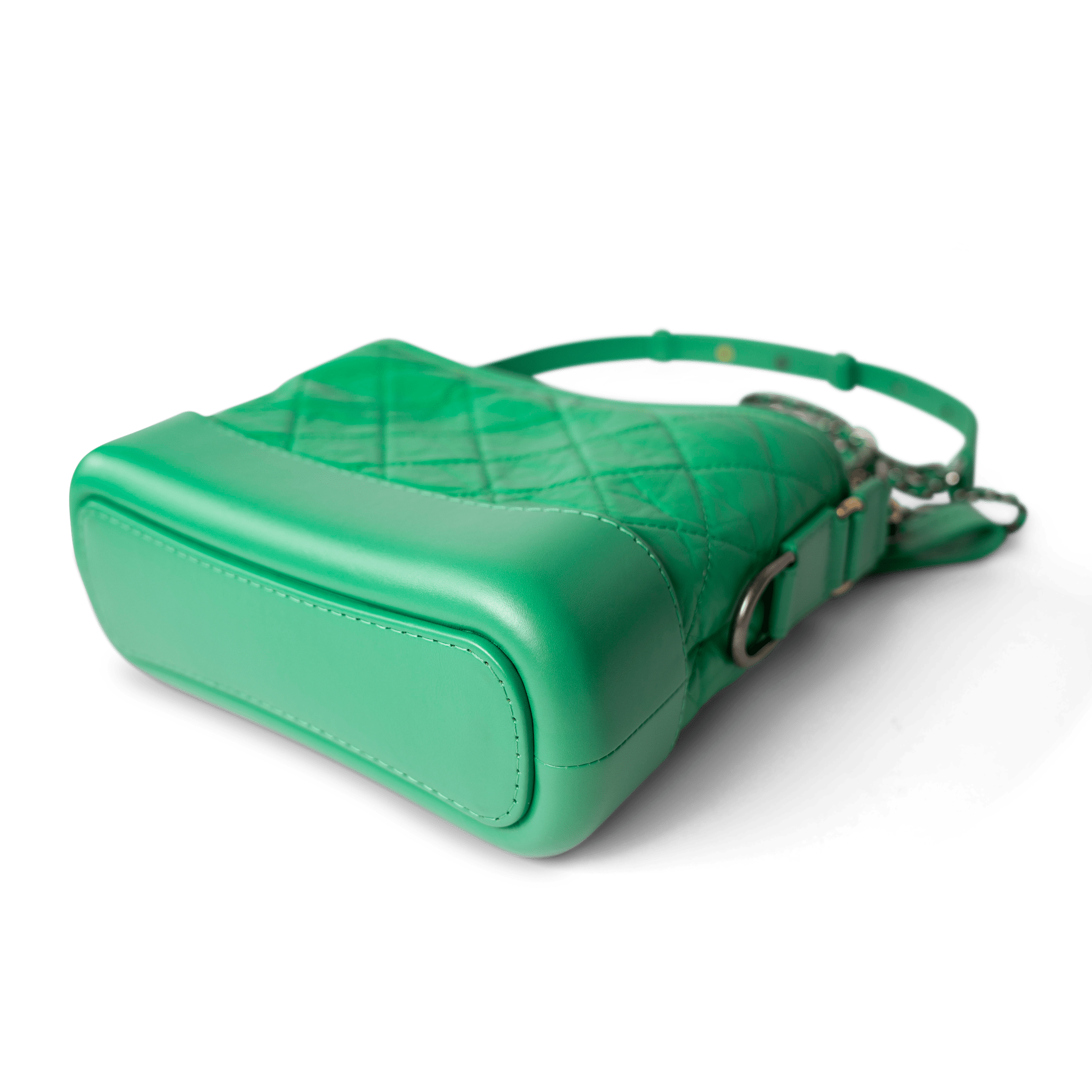 CHANEL Handbag Green / Gabrielle Green Aged Calfskin Quilted Hobo Gabrielle Bag Small Mixed Hardware - Redeluxe