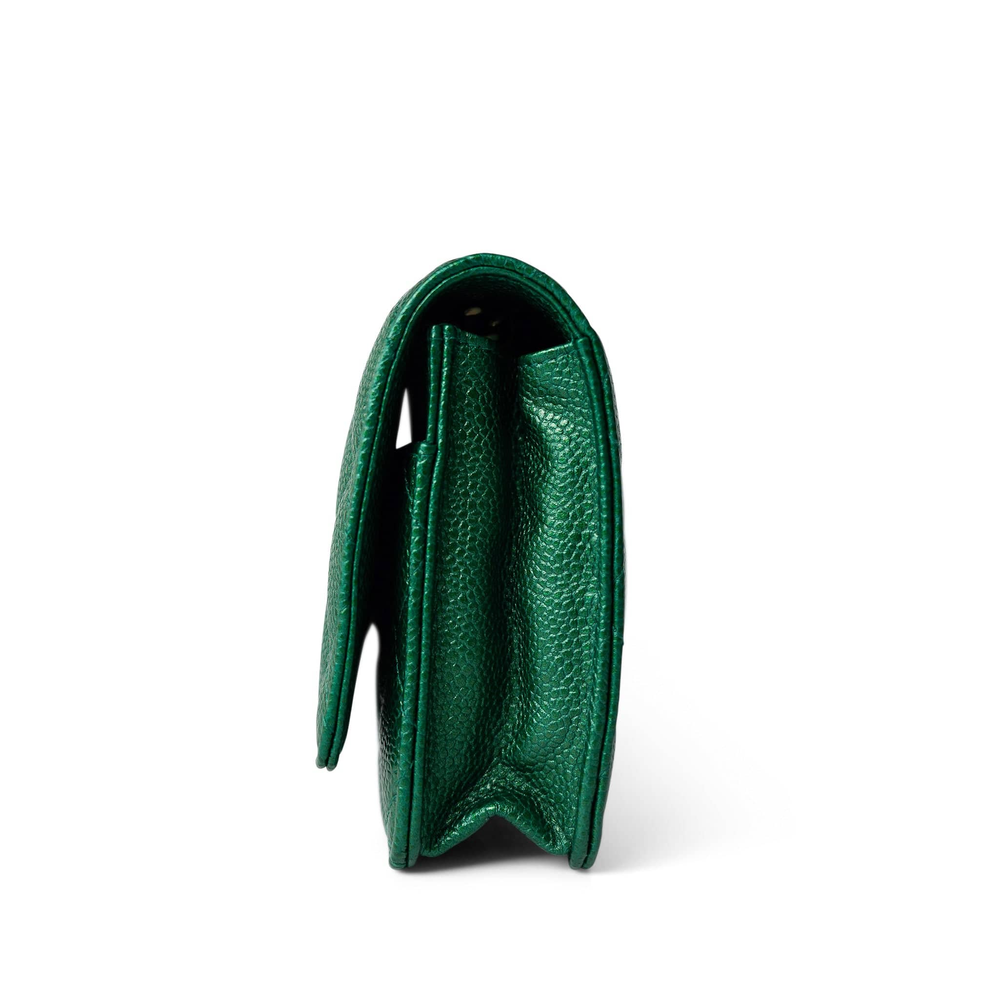 CHANEL Handbag Green / WOC 18S Emerald Green Caviar Quilted Wallet on Chain WOC - Redeluxe