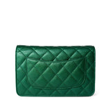 CHANEL Handbag Green / WOC 18S Emerald Green Caviar Quilted Wallet on Chain WOC - Redeluxe