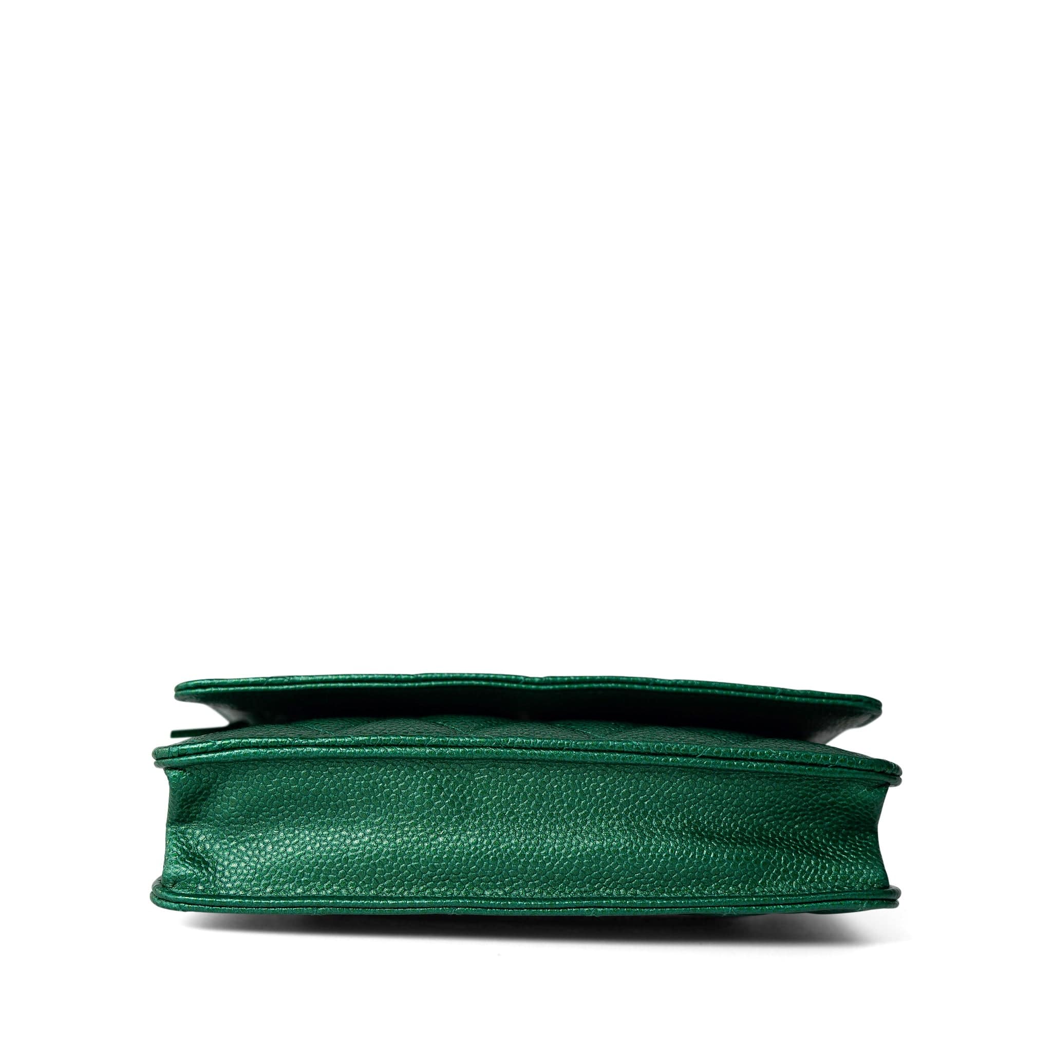 CHANEL Handbag Green / WOC 18S Emerald Green Caviar Quilted Wallet on Chain WOC - Redeluxe