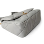 CHANEL Handbag Grey 21A Grey Lambskin Quilted 19 Flap Mixed Hardware - Redeluxe