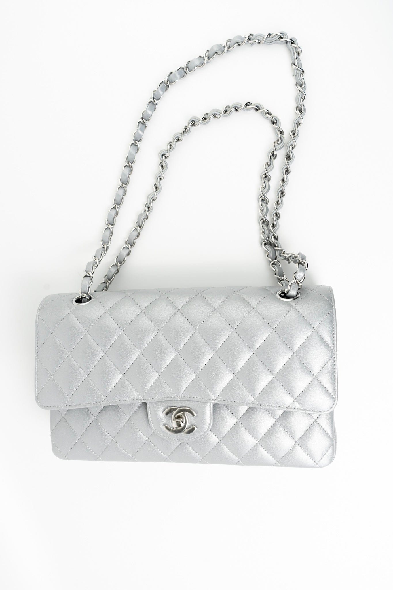 CHANEL Classic Double Flap Small Shoulder Bag White Lambskin from Japan |  eBay