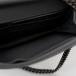 CHANEL Handbag Grey Chanel Grey Caviar Chevron Boy Wallet on Chain Ruthenium Hardware (WOC) - Redeluxe