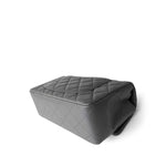 CHANEL Handbag Grey Dark Grey Lambskin Quilted Mini Rectangular Flap Light Gold Hardware - Redeluxe