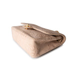CHANEL Handbag Ivory Canvas Camellia Classic Double Flap Gold Hardware Vintage - Redeluxe