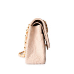 CHANEL Handbag Ivory Canvas Camellia Classic Double Flap Gold Hardware Vintage - Redeluxe