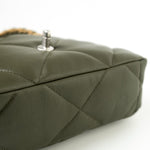 CHANEL Handbag Khaki/ Olive Green Lambskin Quilted 19 Flap Small - Redeluxe